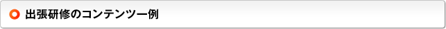 出張研修のコンテンツ一例
