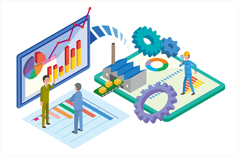 ICTを導入した製造現場のイメージ