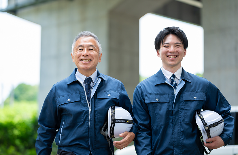 ベテラン作業員と新人作業員