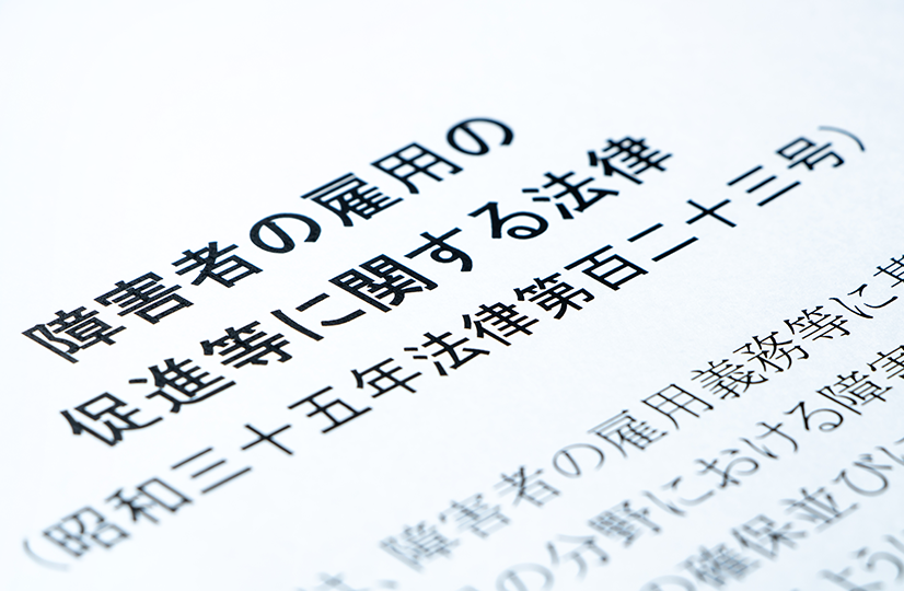 障害者雇用の法律内容が書かれたテキスト